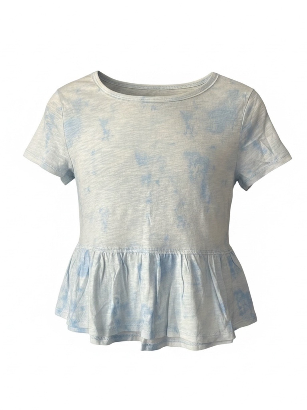 wonder nation Light Blue Tie-Dye Peplum Tee